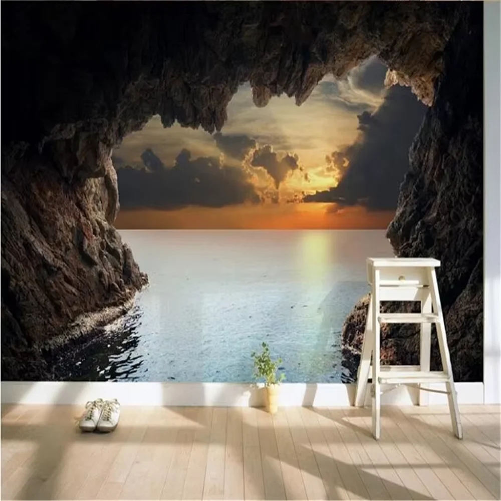 

Custom papel de parede 3D stereoscopic photo wallpaper for living room bedroom TV background beautiful cave mural art wall paper
