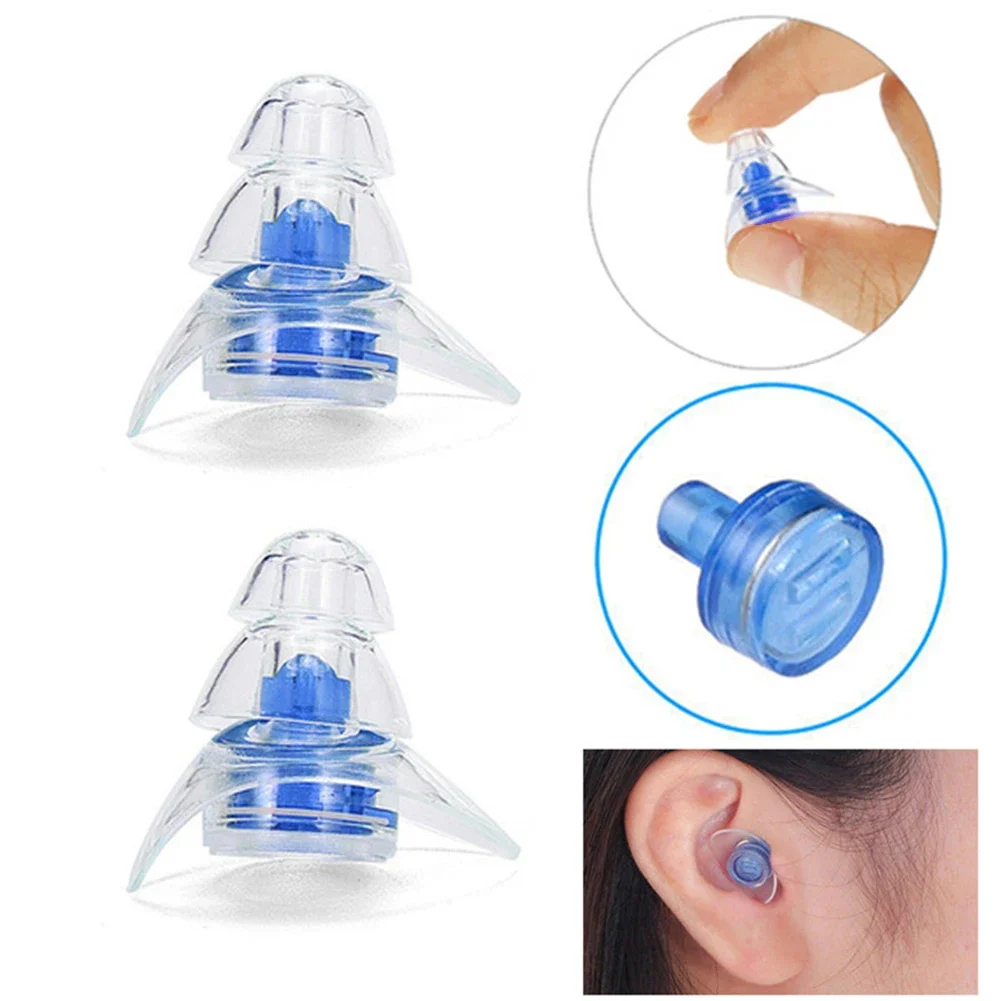 1 Pair Noise Cancelling Ear Plugs Noise Reduction Anti-noise Plugs Reusable Flexible Earplugs for Sleeping Study Concert Hearing