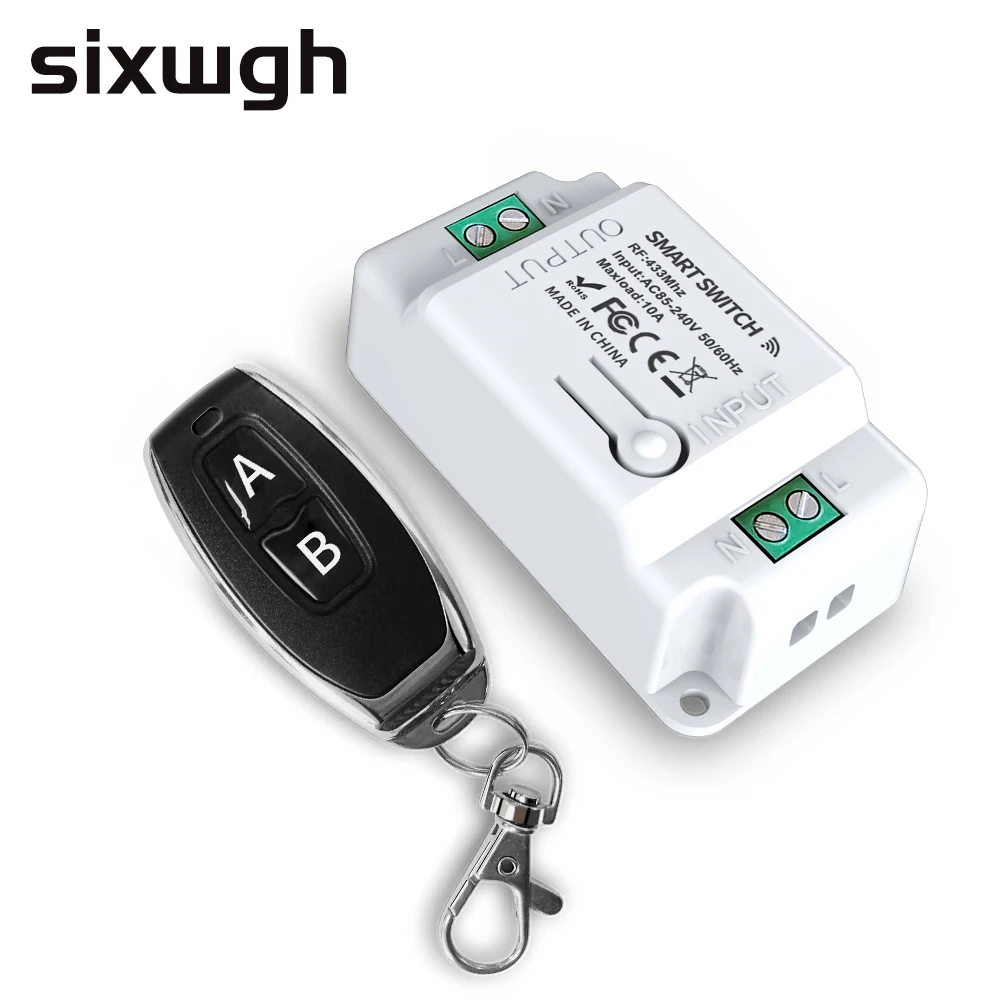 SIXWGH RF433 interruptor inalámbrico de encendido y apagado 2 interruptores de botón pulsador hogar inteligente dormitorio control remoto interruptores de luz