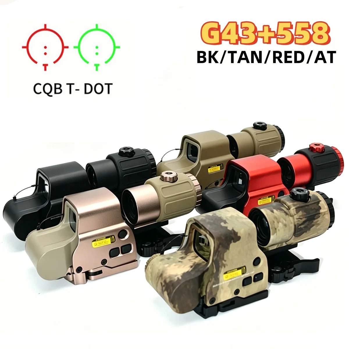 Eot-ch G43 Series Magnifier 558 Red Green Holographic Dot Sight for Hunting Airsoft Sight Tactical Rifle Scope W/QD Lever