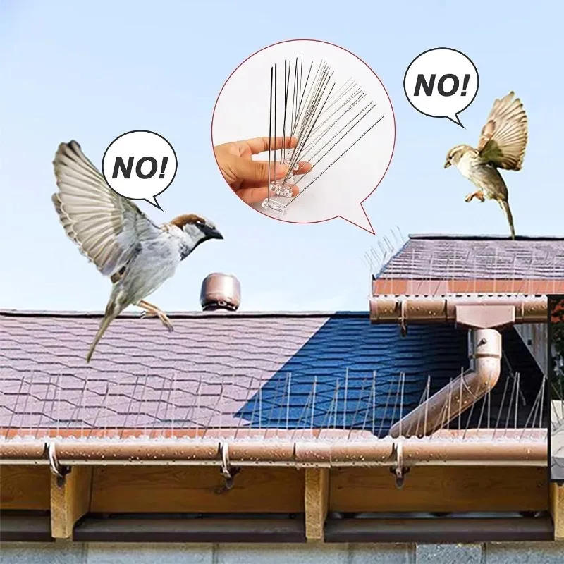 10/1PCS Stainless Steel Effective Bird Repeller Bird Spikes Pigeon Deterrent Roof Window Anti Bird Repellents for Garden Fence