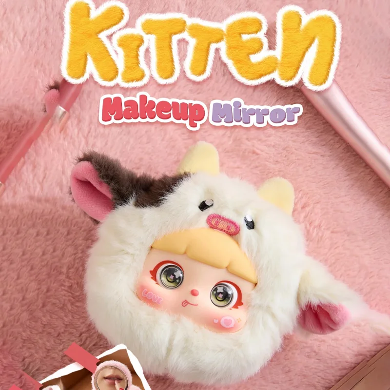 

New Samuel Kitten Makeup Mirror Series Plush Blind Box Cartoon Backpack Charm Pendant Furry Portable Useful Daily Cosmetic Gifts