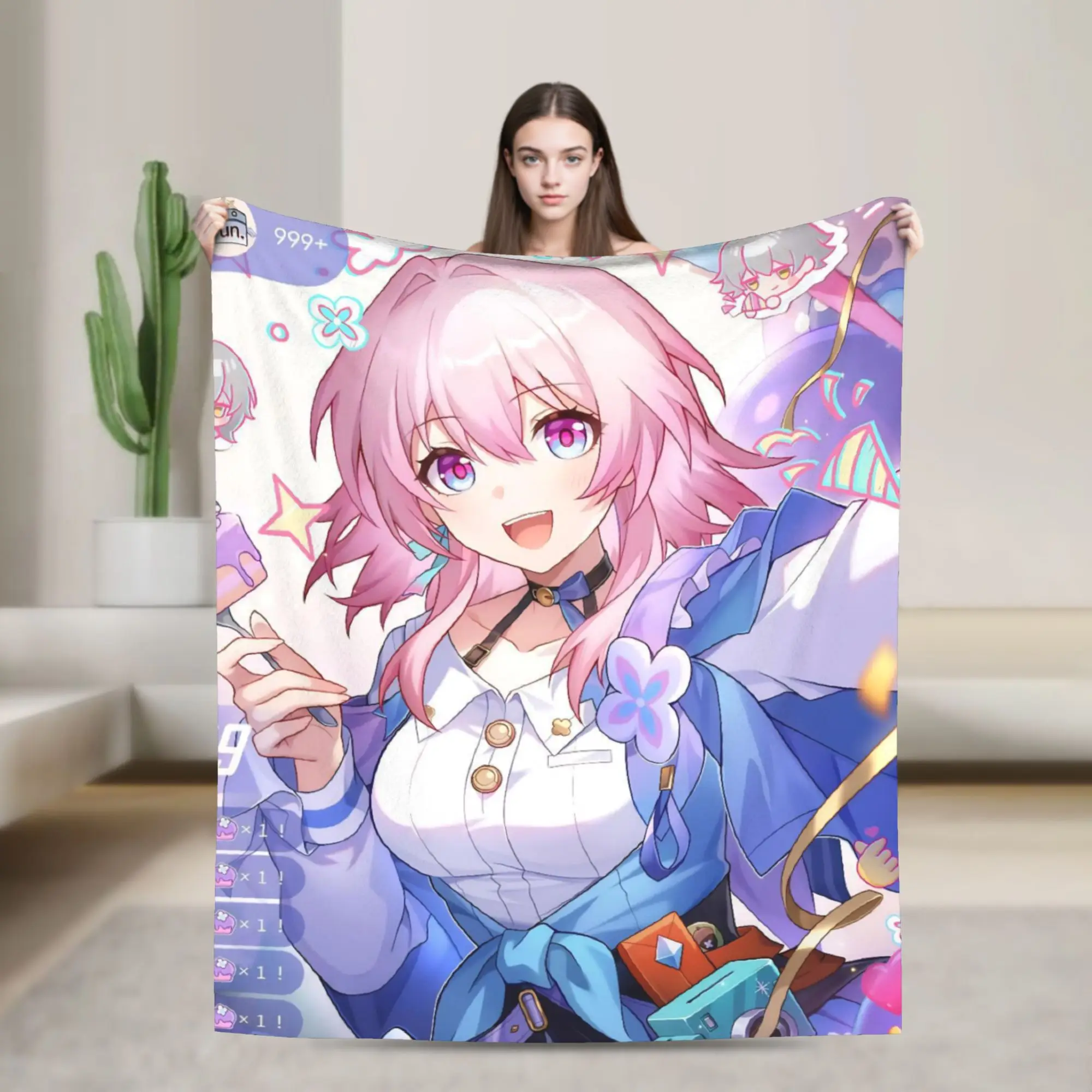 Super Soft Honkai Star Rail Throw Blanket Premium Fleece Flannel Lightweight  Bed Blanket Cozy Plush Blankets All Season Use