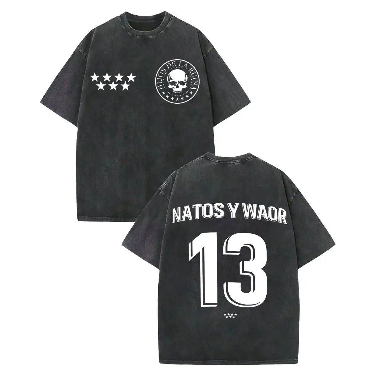 

Vintage Washed Rap Duo Natos Y Waor T-shirt Music Album Hijos De La Ruina Merch T Shirt Men Women Fashion Trend Hip Hop T-shirts