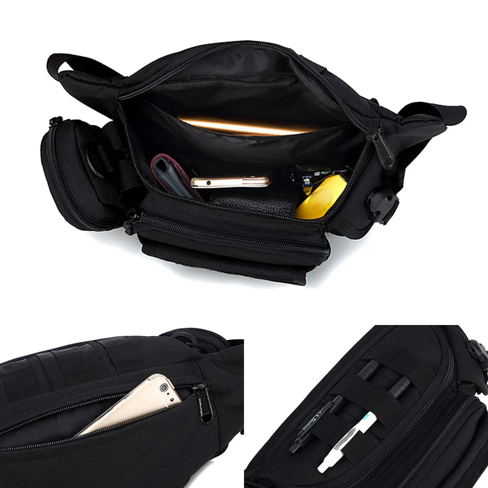 Men Waist Fanny Pack Hip Bum Belt Bags Military Assault Nylon Sports Climb Travel Hiking Male Combination Sling Chest Bag