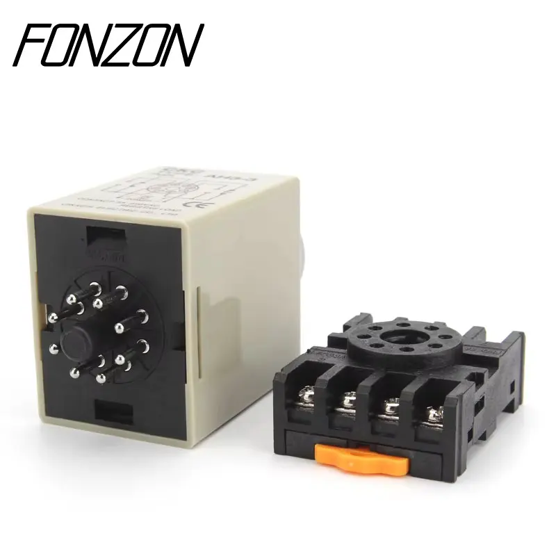 AH3-3 Power on Delay Timer Time Switch Delay Timer Relay With 8pin Socket 12 24V 110V 220V 380V Adjustable time 1~60S 3~60M