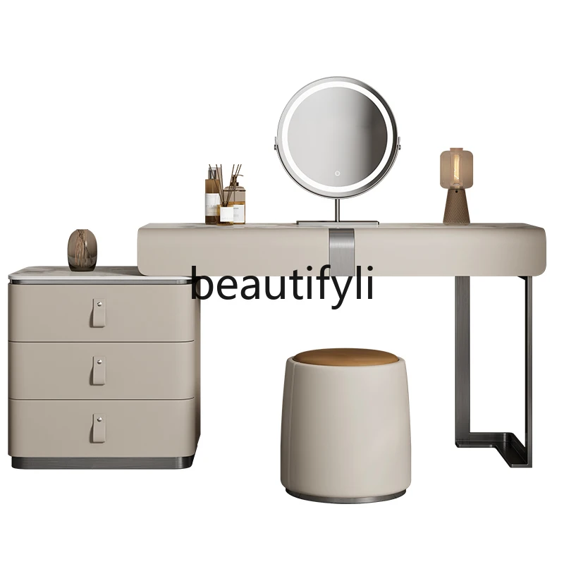 

Italian minimalist dresser chest cabinet integrated modern minimalist makeup table light luxury furniture