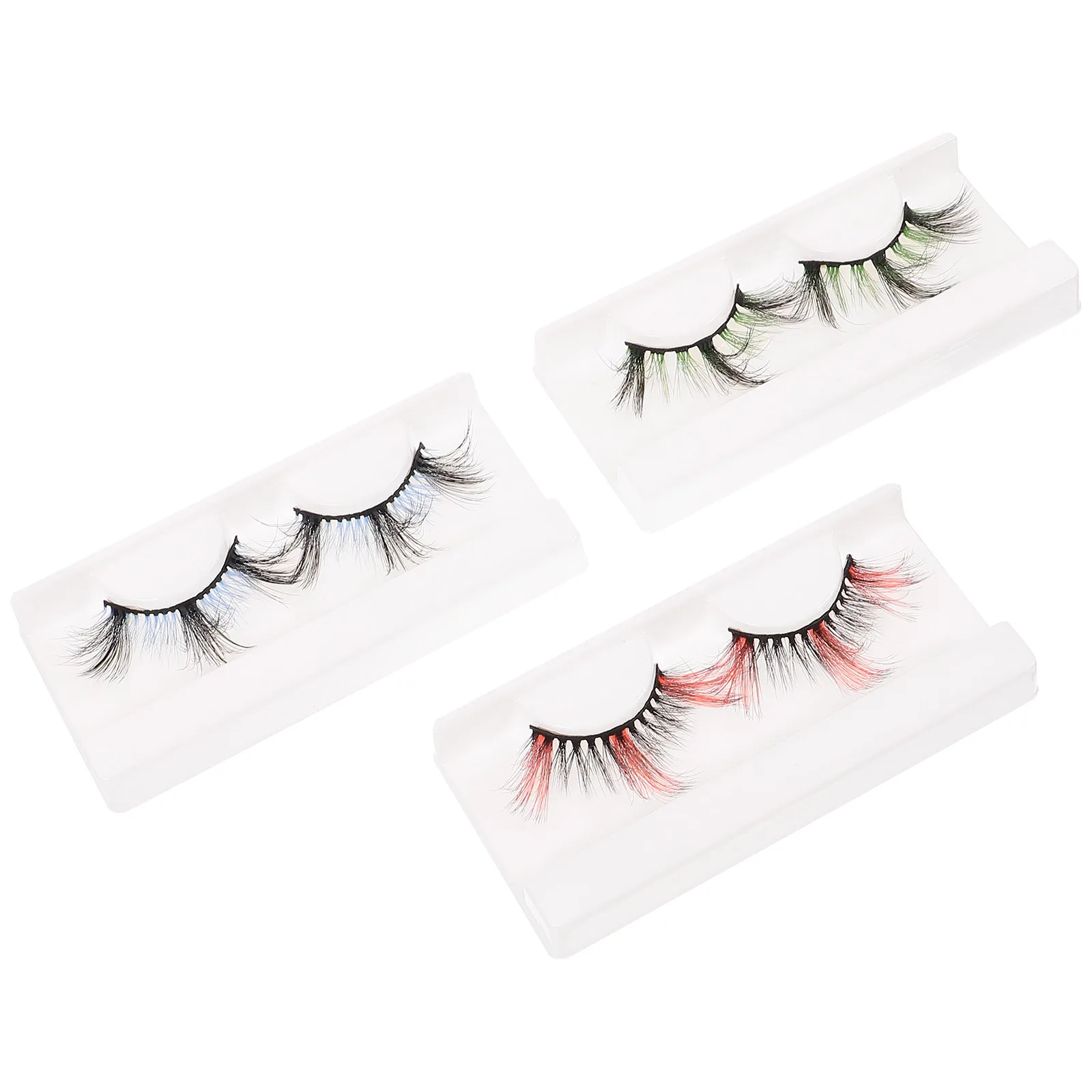 

3Pairs False Eyelashes Colored Natural Fake Eyelashes for Women Comfortable Party Cosplay Makeup False Lashes Colored Lashes