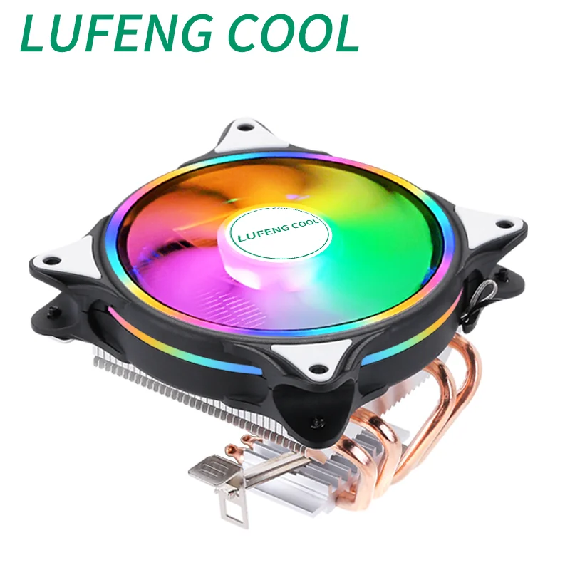 LUFENG COOL PC Radiator 4 Heat Pipes CPU Cooler RGB 120mm PWM 4 Pin quiet Intel LGA 1700 1150 1151 1155 AMD AM3 CPU Cooling Fan