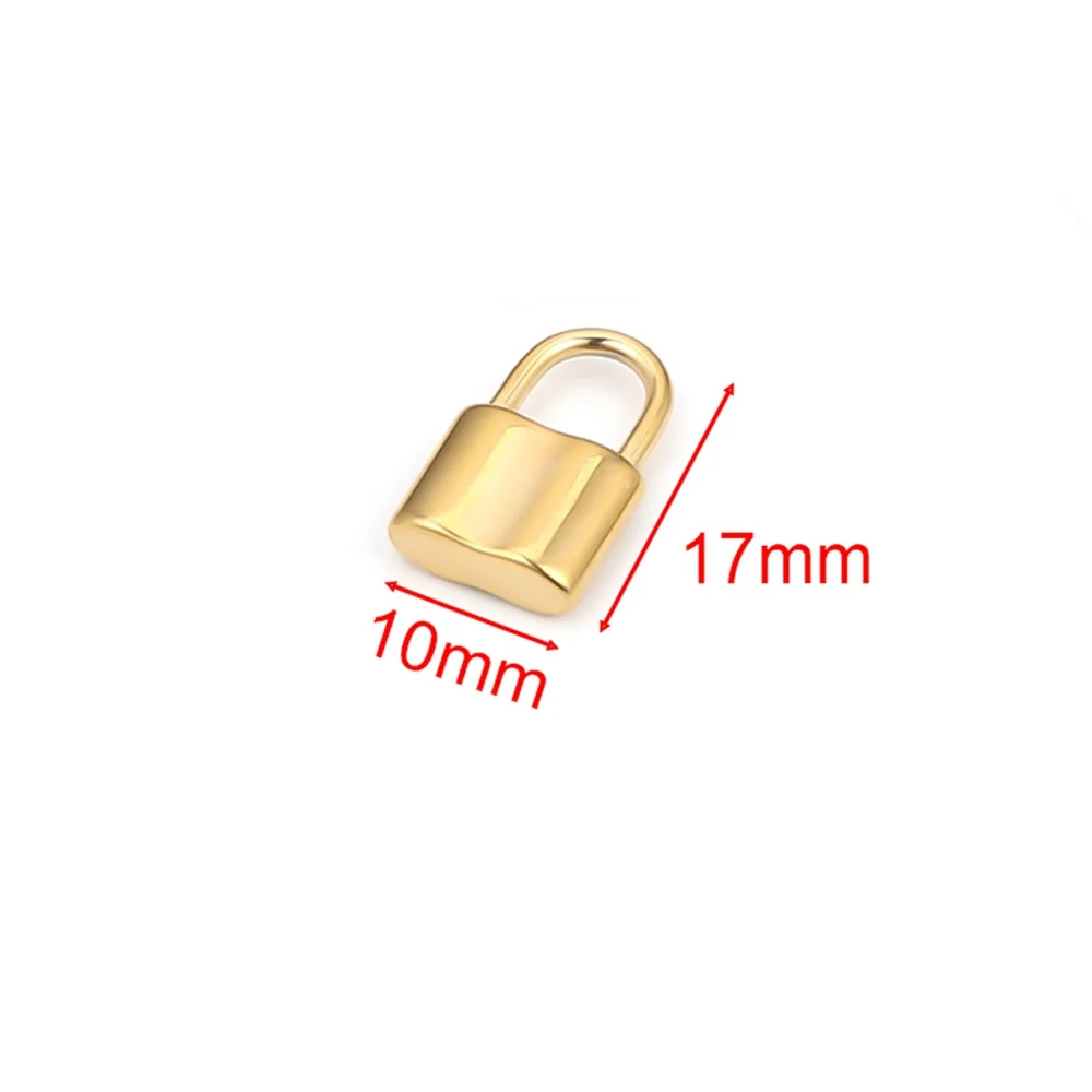 5pcs/lot Stainless Steel Gold Color Lock Shaped Charms Pendants for DIY Jewelry Necklace Components Bracelet Making Accessories