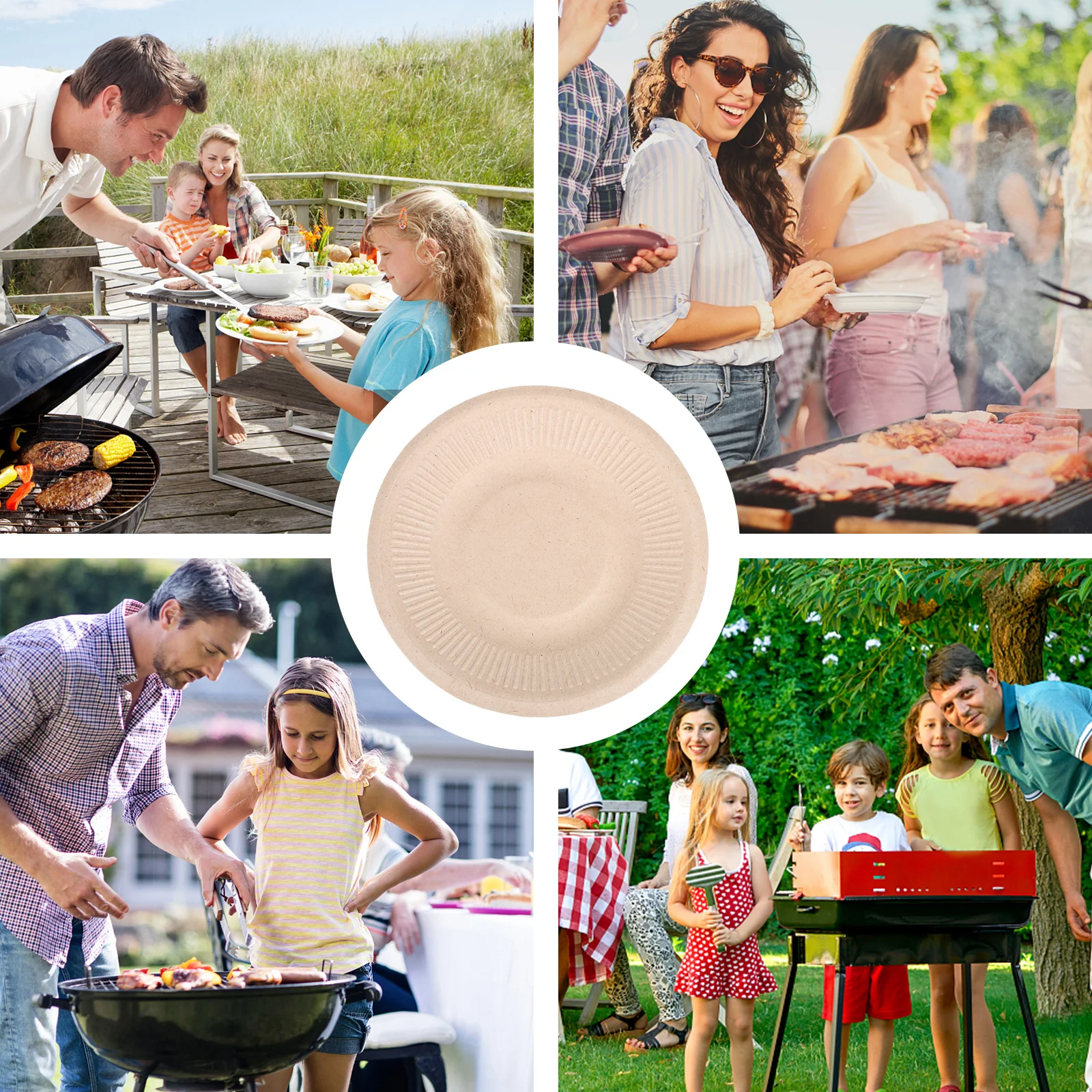 

50pcs 5 Inch Biodegradable Paper Plate Eco-Friendly Disposable Dessert Plate For Cake Food Takeout Packaging Multi-Function