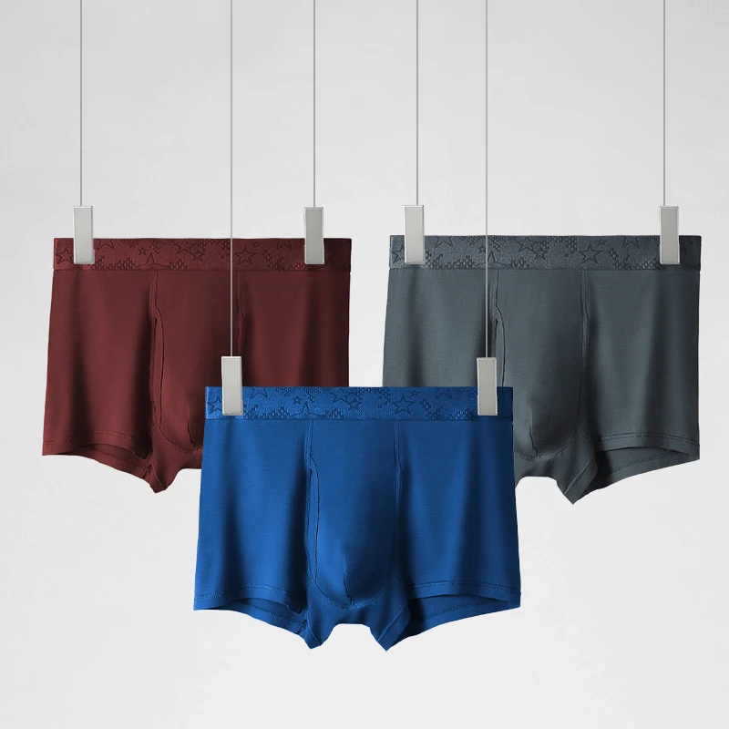 

3pcMen's underwear Modeale boxers Boys' pants comfortable breathable youth boxer shorts large size shorts