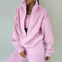 Tracksuit Set Stylish Autumn and Winter New Fashion Comfortable Warm  Solid Color Sets for Sports Casual Women's Clothing