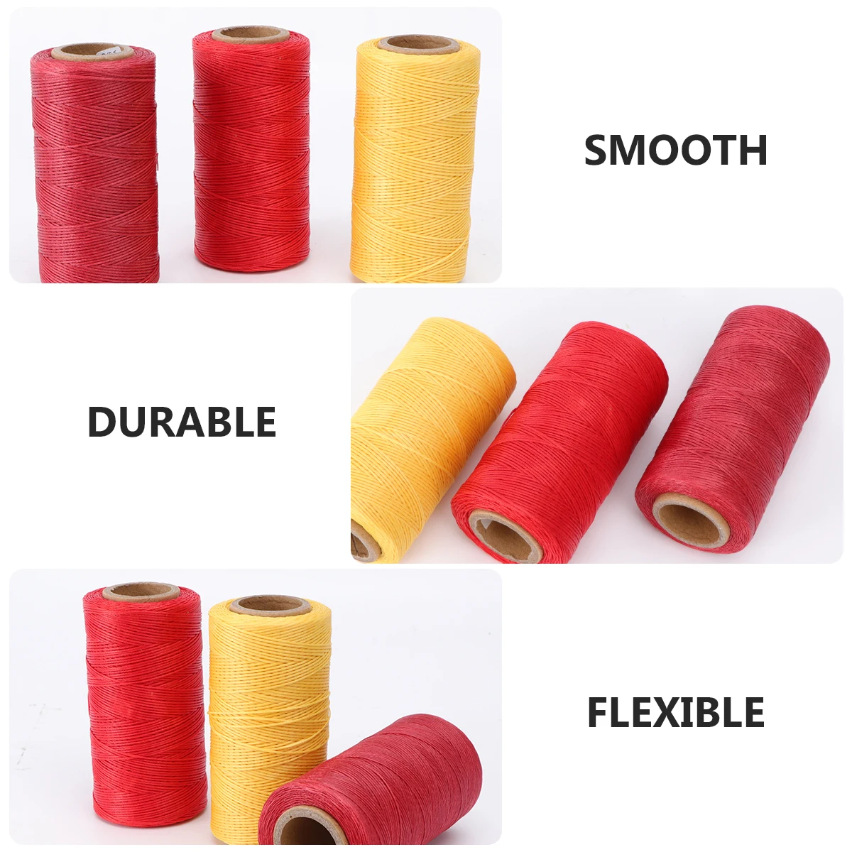 

3 PCS Hand-woven Wax Thread Waxed Linen Sinew Embroidery Flat Stitching Cord Manual