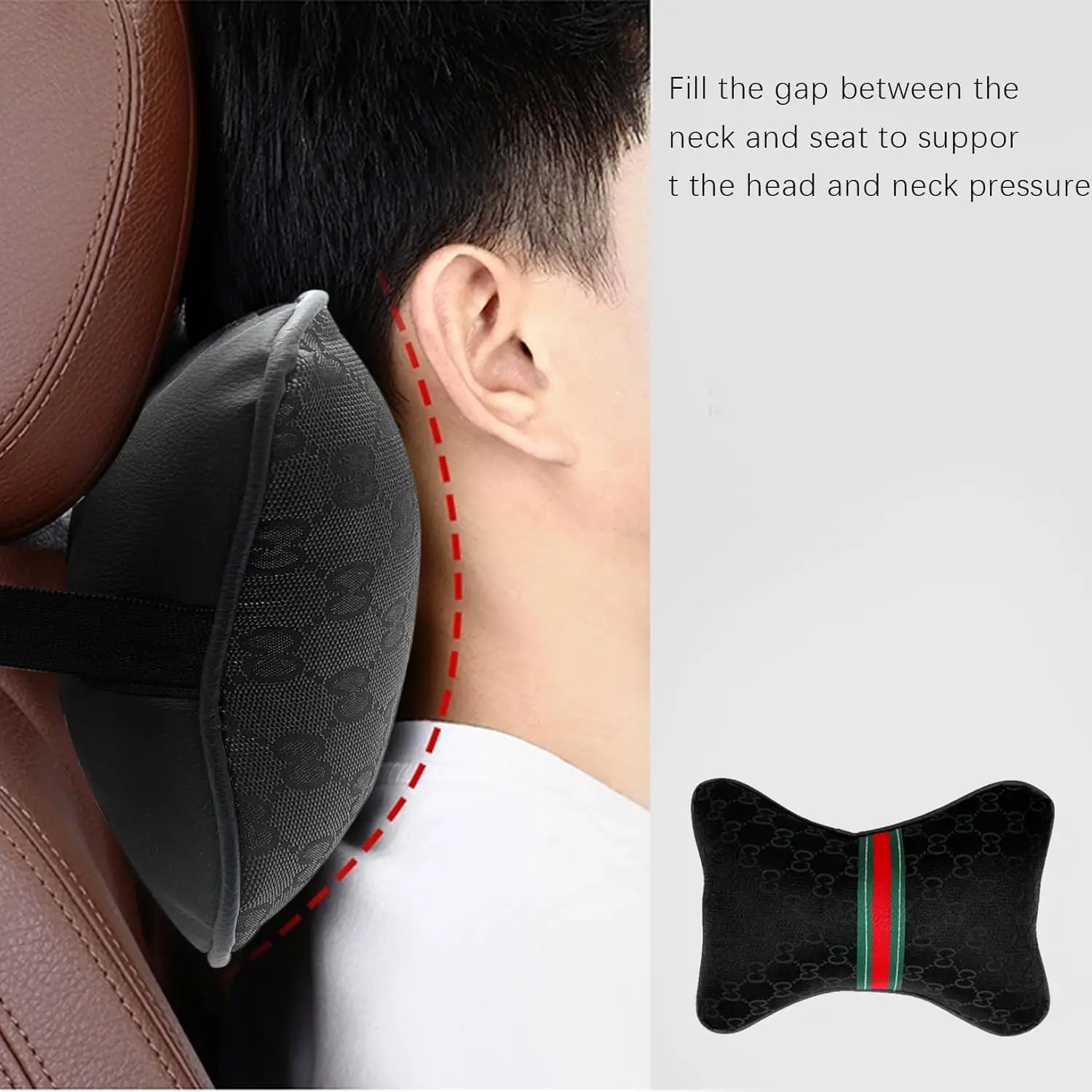 Universal 5PCS Steering Wheel Cover Set with Headrests & Seat Belt Covers, Enhances Driving Comfort for Women (Black) - Image 6