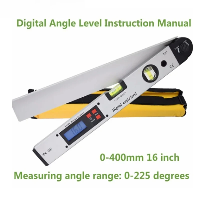 

New 225° Digital Protractor LCD Display High Precision Aluminum Alloy Electronic Angle Finder Ruler with Dual Bubble Level