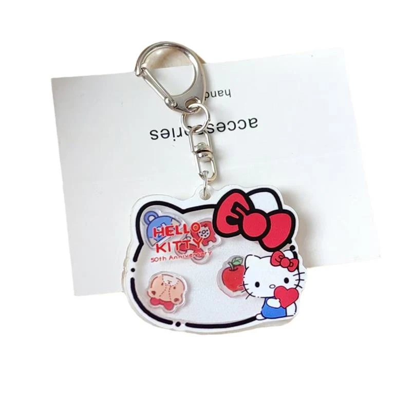 Cartoon Cute Sanrio Hello Kitty Shaking It Keychain Pendant Girly Sweet Bag Hanging Couple Backpack Acrylic Accessories Gifts