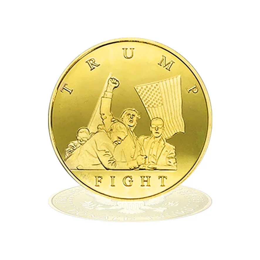 New Style gold Coin with case SEAL of the President of the UNITED STATES  Donald Trump  money  Colorful Commemorative Coin