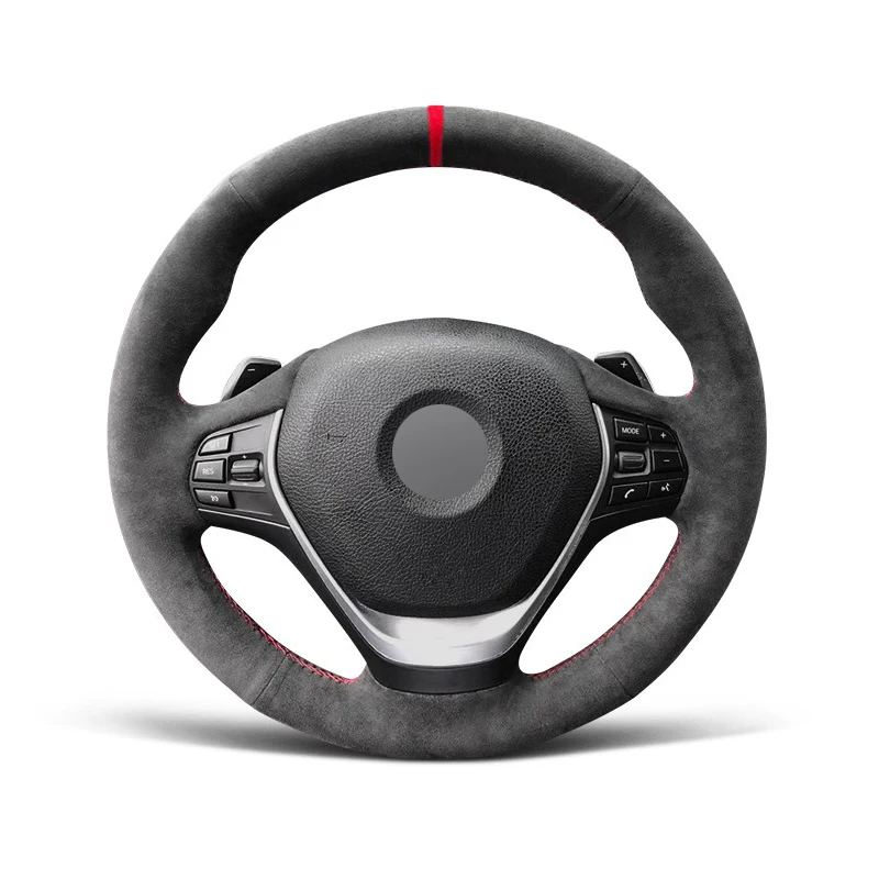 Alcantara Real Leather Steering Wheel Cover Red Thread Car Accessoires for BMW M SPORT F20 F21 F22 F23 F30 F31 F32 F33 F34 F36