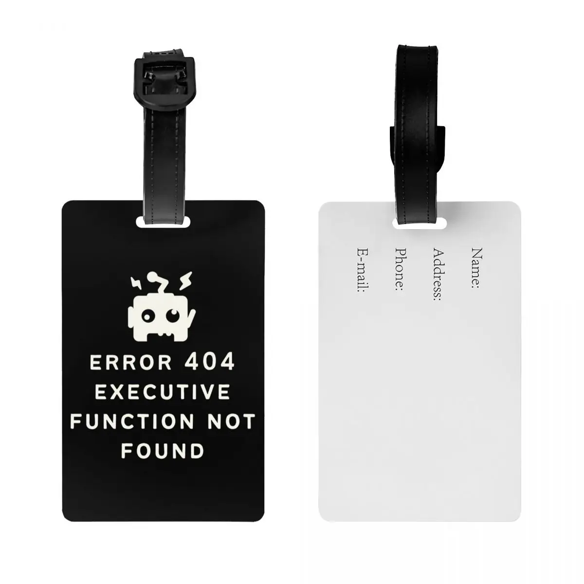 ADHD خطأ 404 الوظيفة التنفيذية لم يتم العثور عليها علامة الأمتعة لحقائب السفر علامات الأمتعة المضحكة غطاء الخصوصية اسم بطاقة الهوية