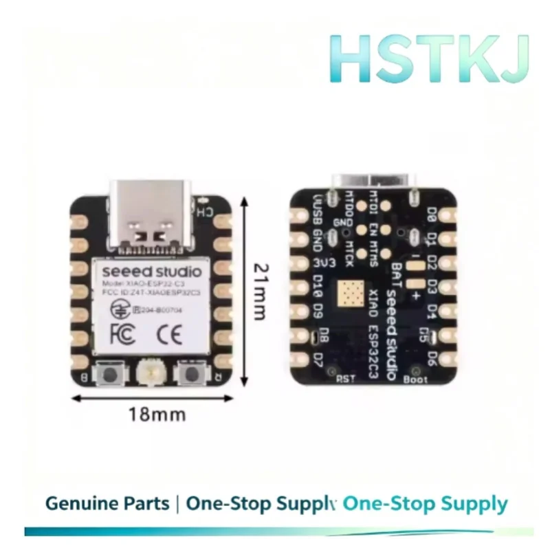 Seed Studio Xiao ESP32-C3 WiFi Bluetooth Compatible Mesh 5.0 Development Board Module, 4MB Flash 400KB SRAM for Aduino, 1-5 per
