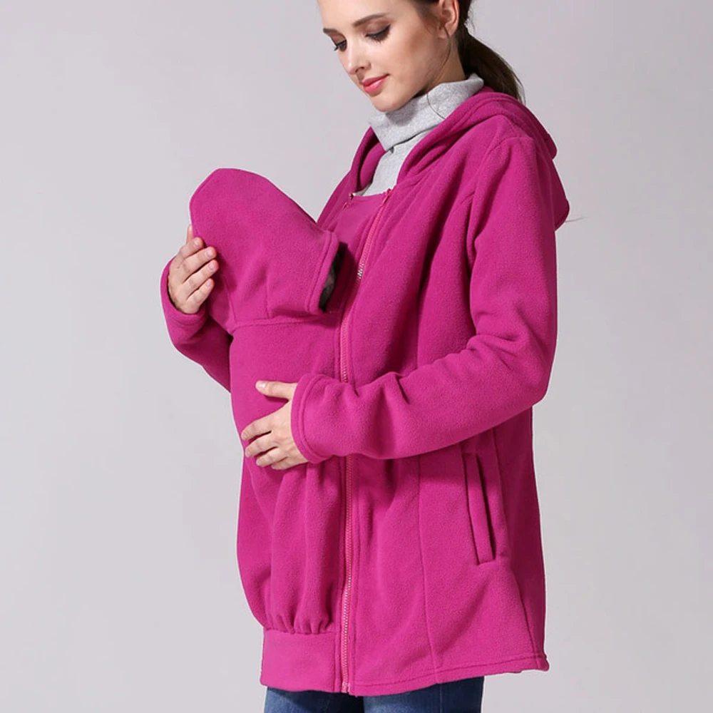 Maternity Clothes Thicker Baby Carrier Jacket Winter Fleece Kangaroo Mums Coat Removeble Baby Panel Maternity Hoodies