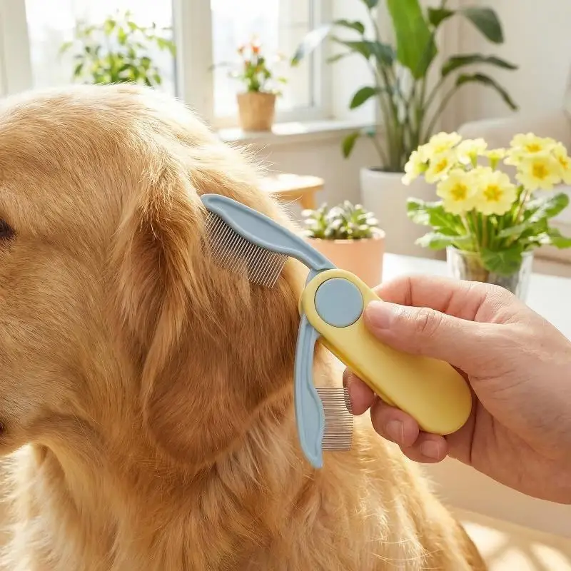 Pet Dog Cat Flea Removal Comb Dense Tooth Straight Row Pet Folding Comb Pet Hair Grooming Combs Pet Dog Cat Grooming Tool - view 6
