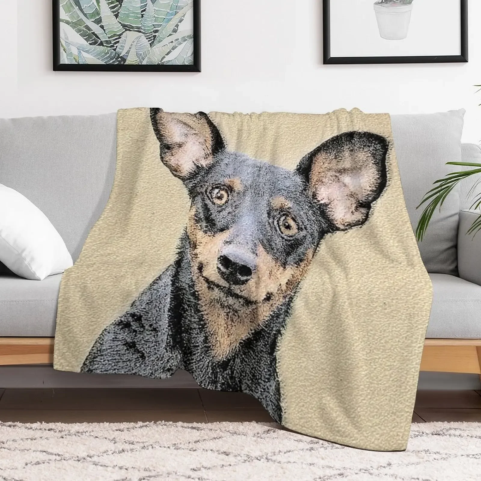 Miniature Pinscher Throw Blanket Stylish Warm Blanket for Living Room Bedroom