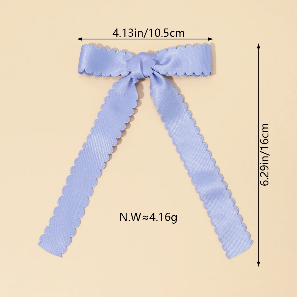 Elegant Bow Ribbon Hair Clips for Kids Girls Fashion Satin Solid Color Hairpins Retro Headdress Children Hair Accessories