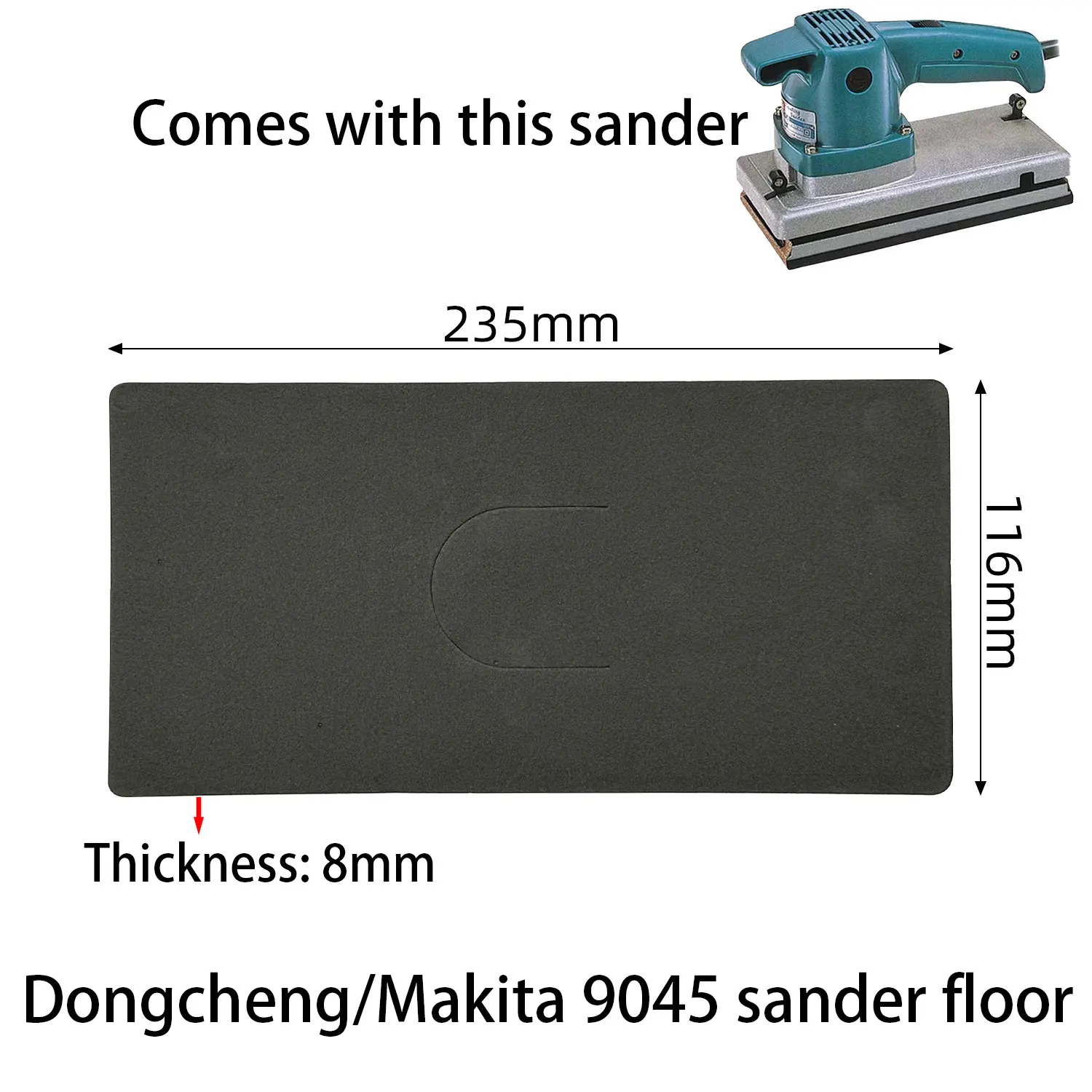 

1 piece square/rectangular flat sander base pad suitable for Dongcheng/Makita 9045 sander sponge rubber sandpaper pad