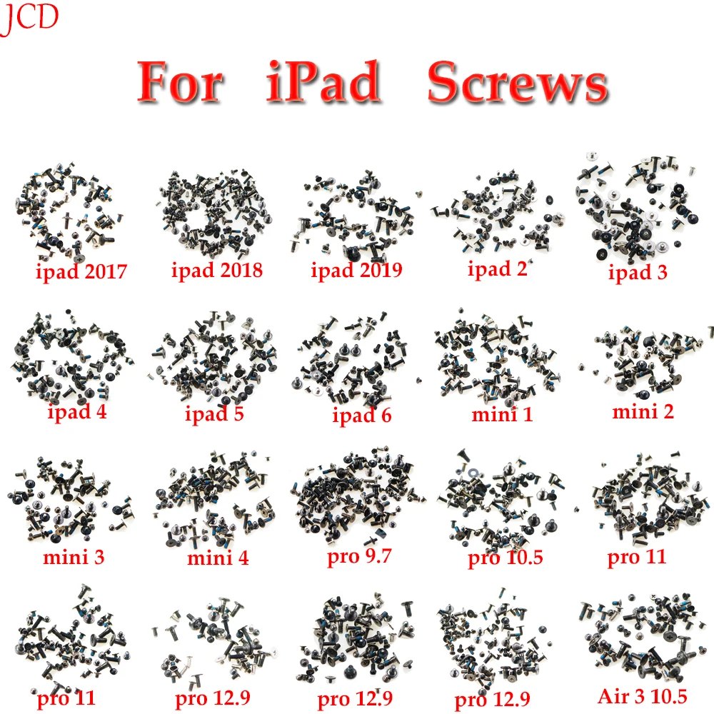 

1Bag Brand New Complete Screw Set for iPad mini Air 2 3 4 5 6 7 8 Pro 12.9 11 10.5 Full Screws Inner Kits Replacement Parts