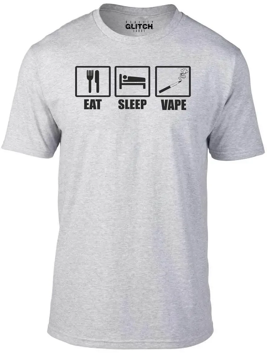 Мужская футболка Eat Sleep Vape — забавный ПОДАРОК ЖИДКАЯ МАШИНА ДЛЯ МАШИНЫ FLAVOUR VAPE