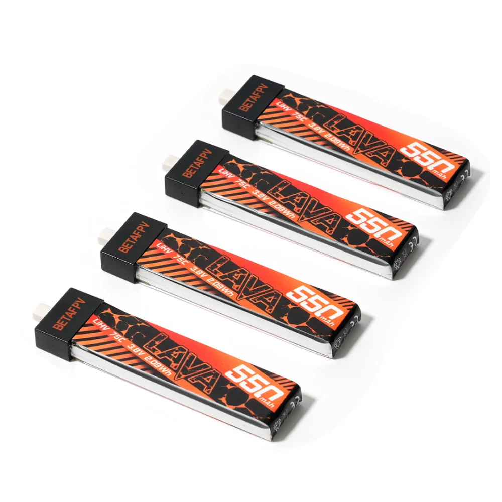 بطارية BETAFPV LAVA 1S 550mAh 75C لـ Meteor75 Pro 2/4/6/8/10 قطعة