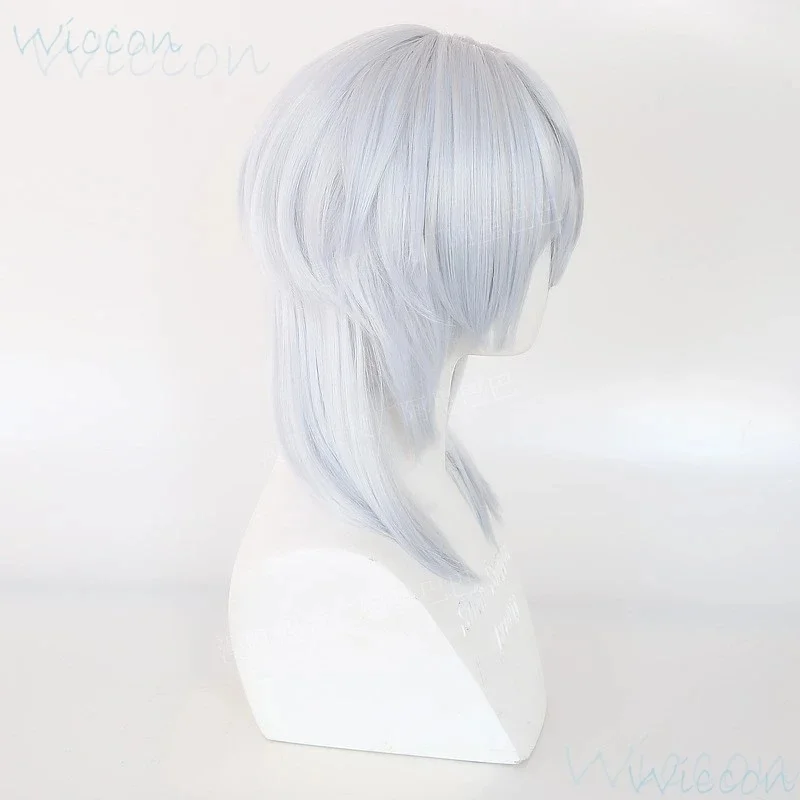 z;3,d'5,g\7/Game Themis FFXIV Fiinal Fantassy XIV FF14 role play white grey Long Wig Cosplay Prop H6,j.y'8 /c. view 6