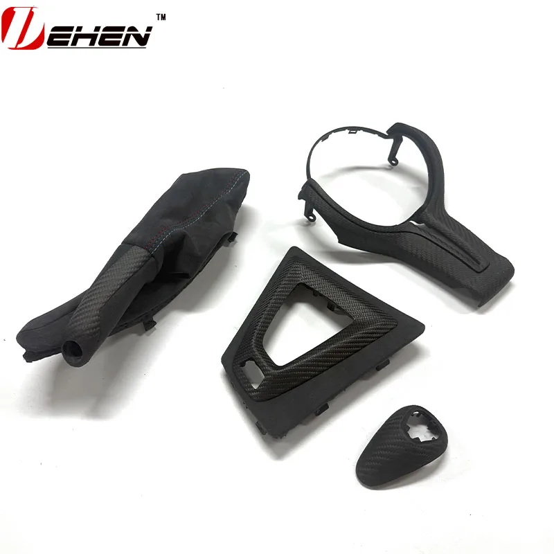 The Matte Carbon Fiber Interior Kit Handles, Base Seats, Handbrake Replacement Parts for LHD F80 F81 F82 F83 M3 and M4 Vehicles