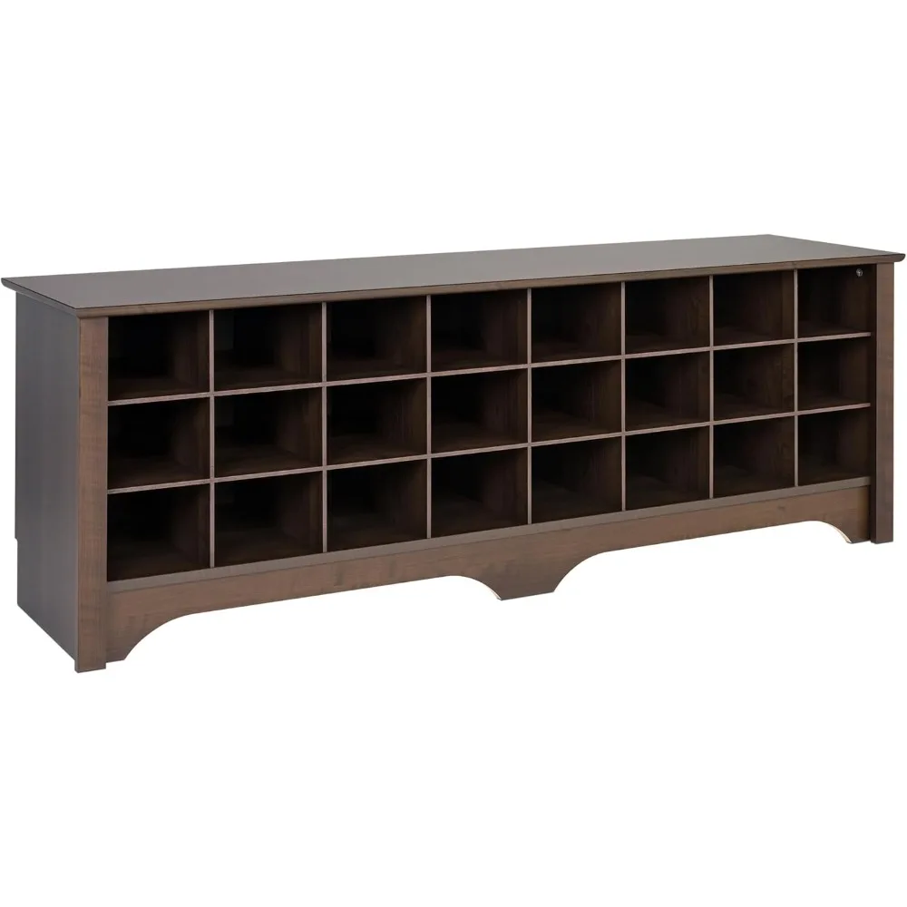 

Prepac Cabinet Shoe Cubby Bench, 15.5"D x 60"W x 20.25"H, Brown