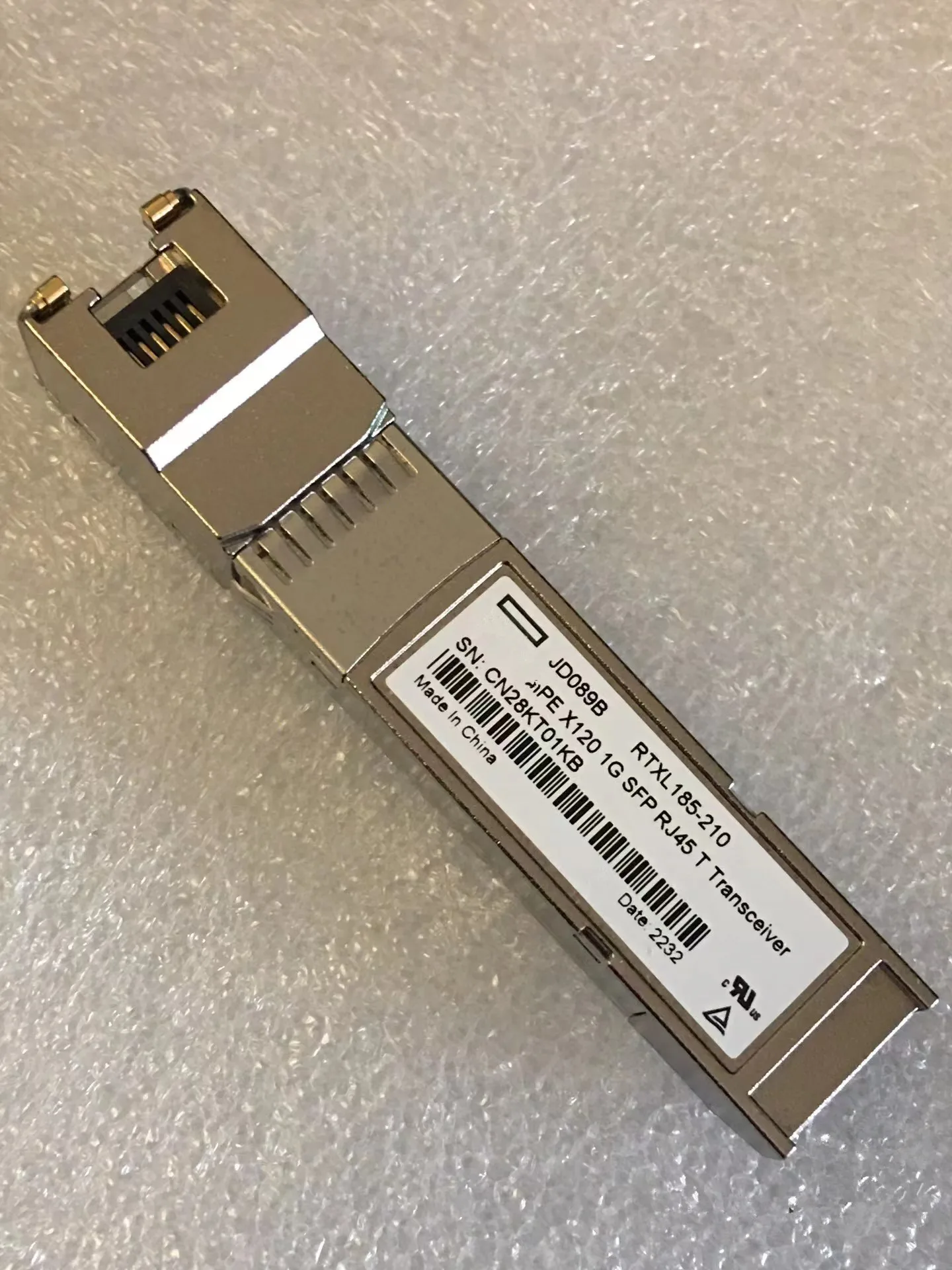 

H-P/JD089B/1000BASE-T SFP-GE-100-T RTXL 185-210 X120 Copper RJ-45 100m Transceiver Module/RJ45 optical fiber module