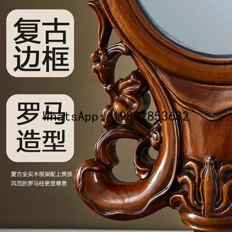 L21- Solid Wood Vintage Full-Length Mirror European Style Double-Sided Dressing Home High-End Floor Mirror