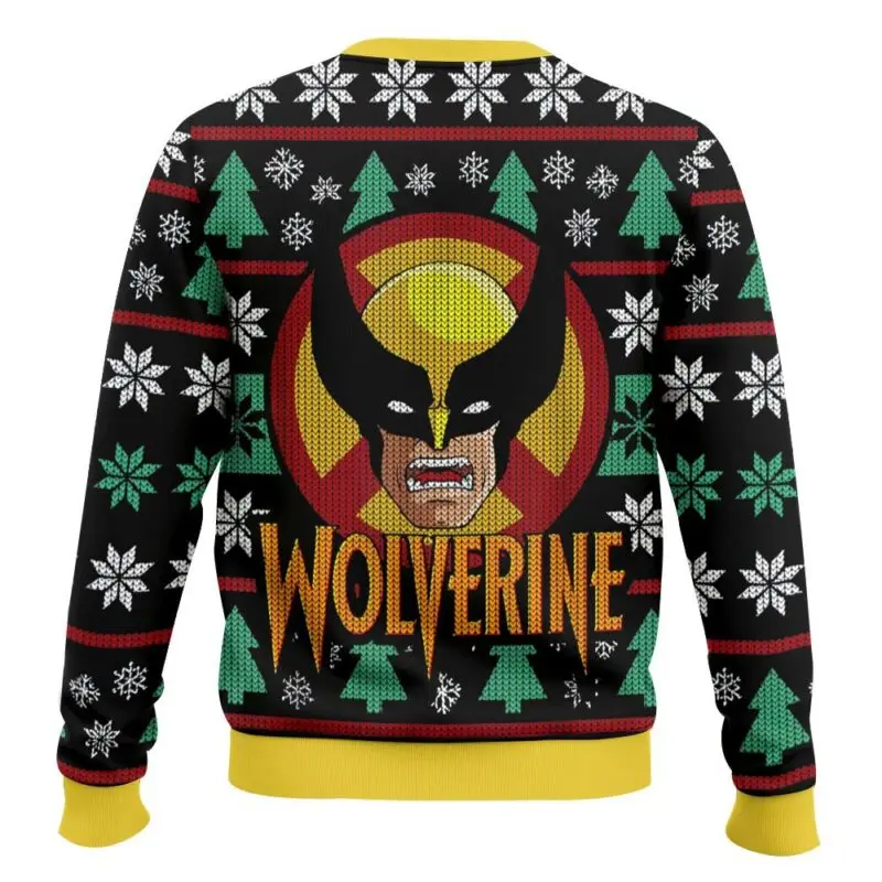 Wolverine Marvel superhéroe suéter de invierno para hombre cuello redondo suéter de Navidad feo Manga fiesta de exposición 2026 nueva colección