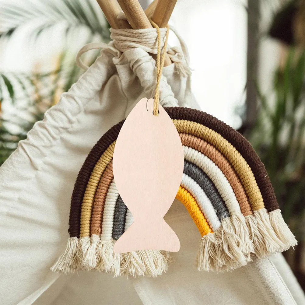 

64pcs Wooden Cutouts Unfinished Craft Wood Pieces Blank Fish Slices For Diy Decoration Wall Hanging Pendants Wood Ornaments