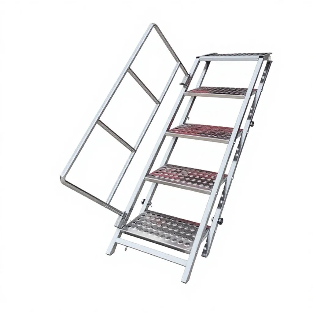 Stainless Steel Telescopic Ladder With Handrails Customizable Step Spacing Special for RV Camper Van Special Equipment Vehicle