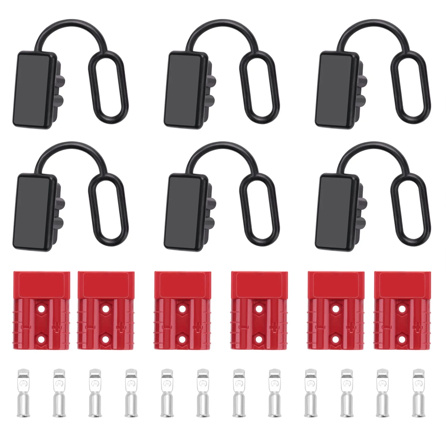 

6 Sets 6-10 Gauge Battery Quick Connector 50A 12-36V Battery Quick Disconnect Wire Harness Plug Kit Battery Quick Plug