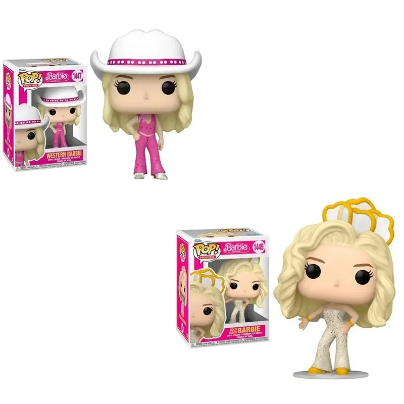 NEW Funko POP MOVIES Gold Disco Barbie 1445# Western Barbie 1447# Vinyl Figure Collection Model Toys for Children Birthday Gift