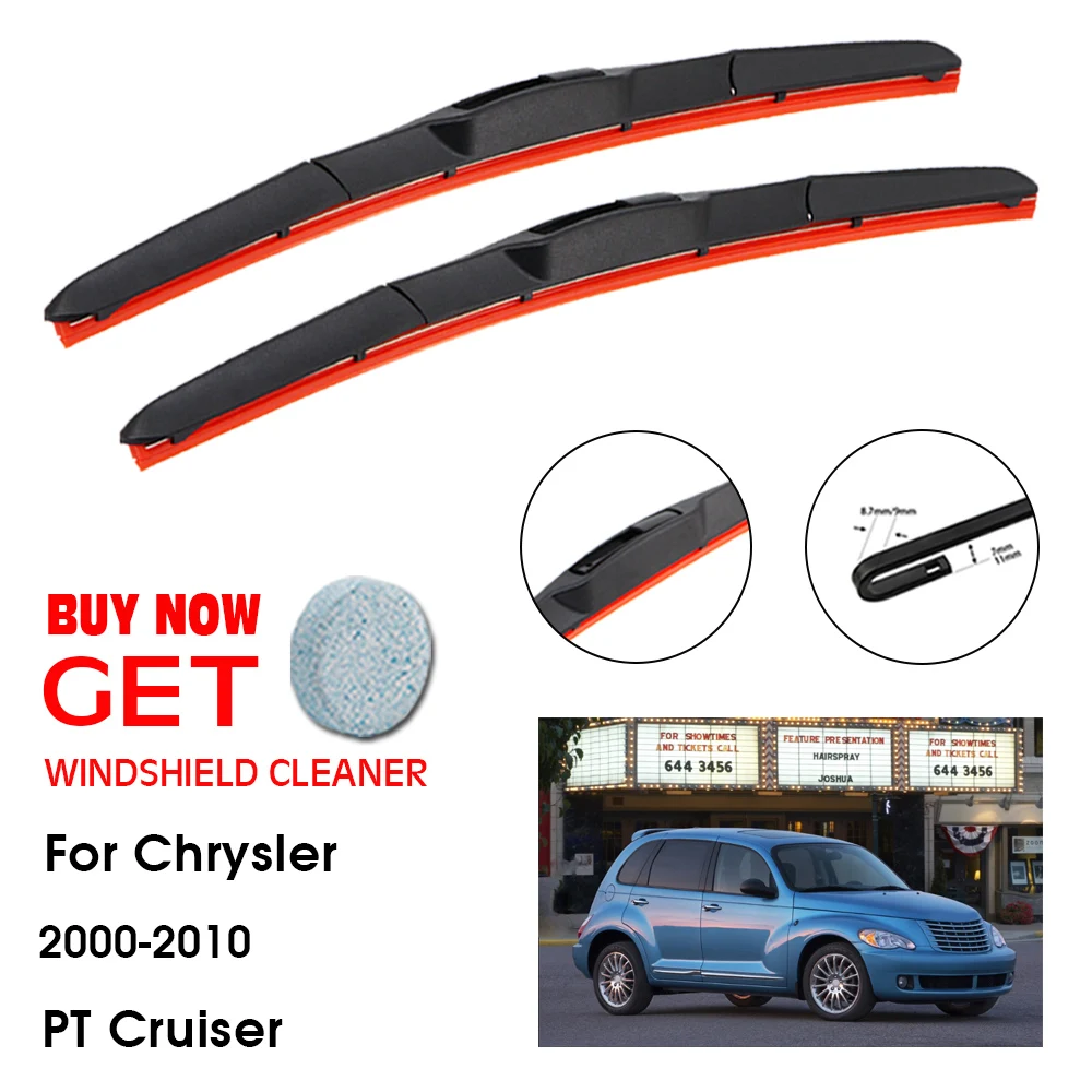 

Car Wiper For Chrysler PT Cruiser 21"+21" 2000-2010 Front Window Washer Windscreen Windshield Silica Gel Wiper Blade Accessories