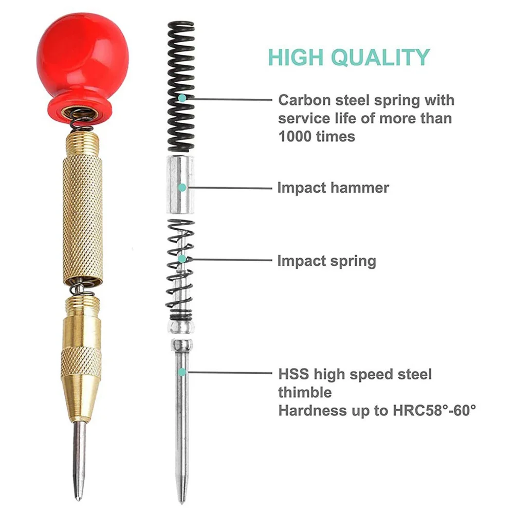 Automatic Centre Punch General Automatic Punch Woodworking Metal Drill Adjustable Spring Loaded Automatic Punch Hand Tools Sets