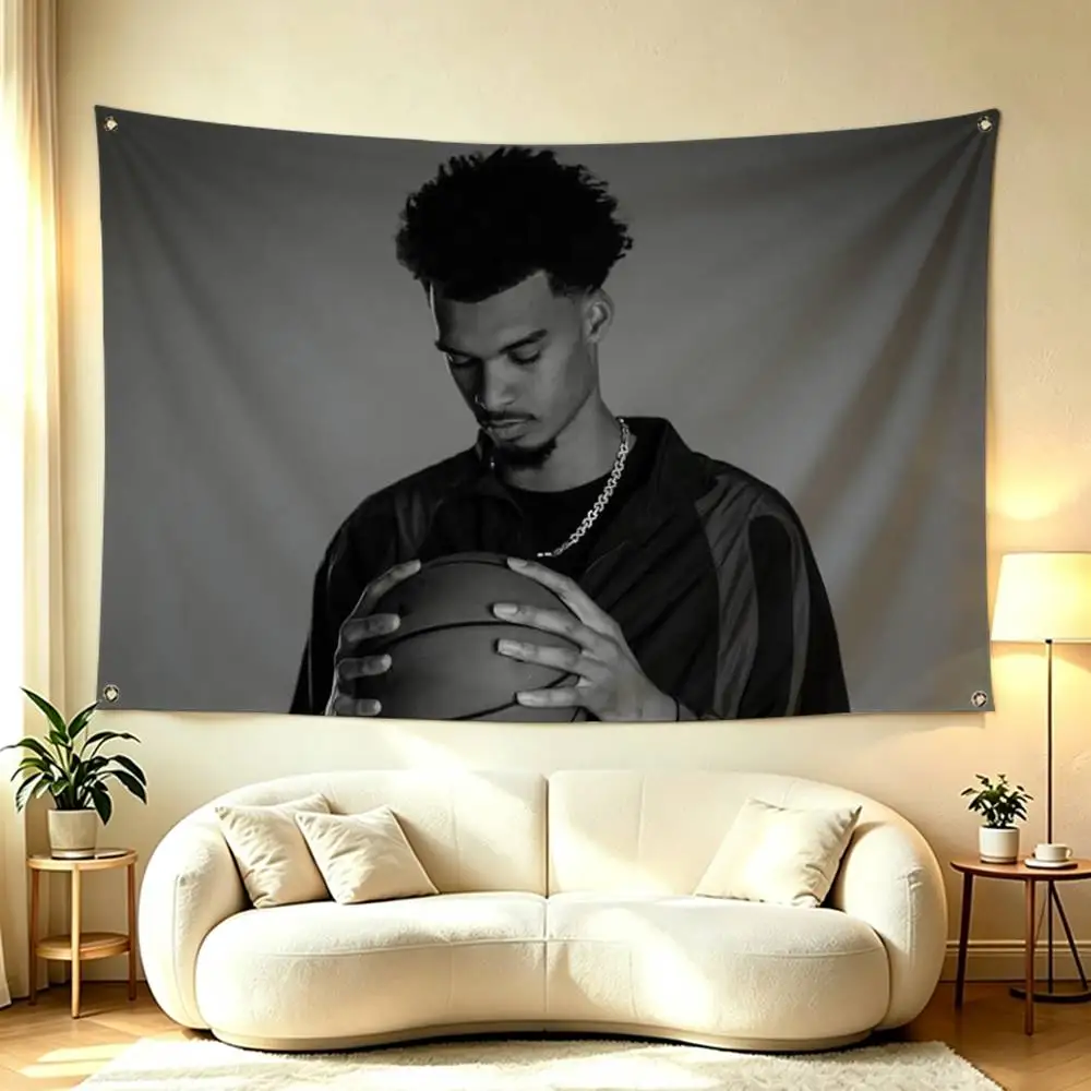 Basketball star Victor Wembanyama Flag Suitable For Party Club Outdoor Interior Wall Decoration Banner Fans Gift