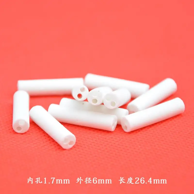 50Pcs 11.7mm Ceramic Insulating Pipes High-Temp Resistant for Electronic Wire Bundles