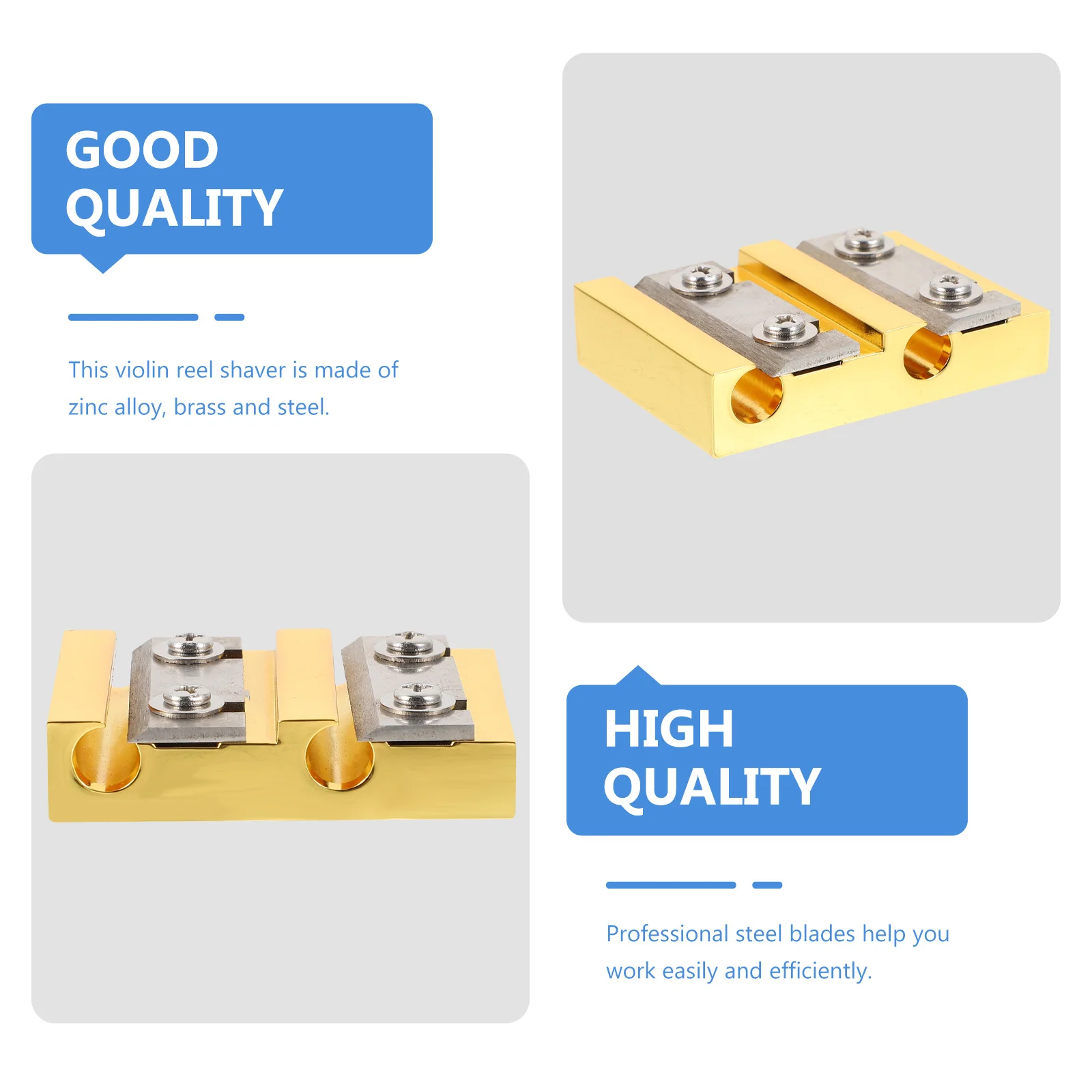 

1Pcs Portable Double Holes Golden Violin Reels Shaver Adjustable Steel Blades Violin Supply Instrument Making Tool