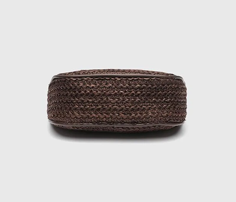 جديد اليدوية جديلة القش حقيبة الصيف الشاطئ حقيبة كتف المرأة الفتيات حقيبة يد الموضة الروطان المنسوجة حمل حقيبة للسيدات