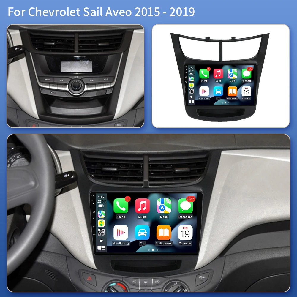 Car Radio Multimedia Player For Chevrolet Sail Aveo 2015 2016 2017 2018 2019 2020 2022 Android 16 Touch Screen GPS Carplay BT